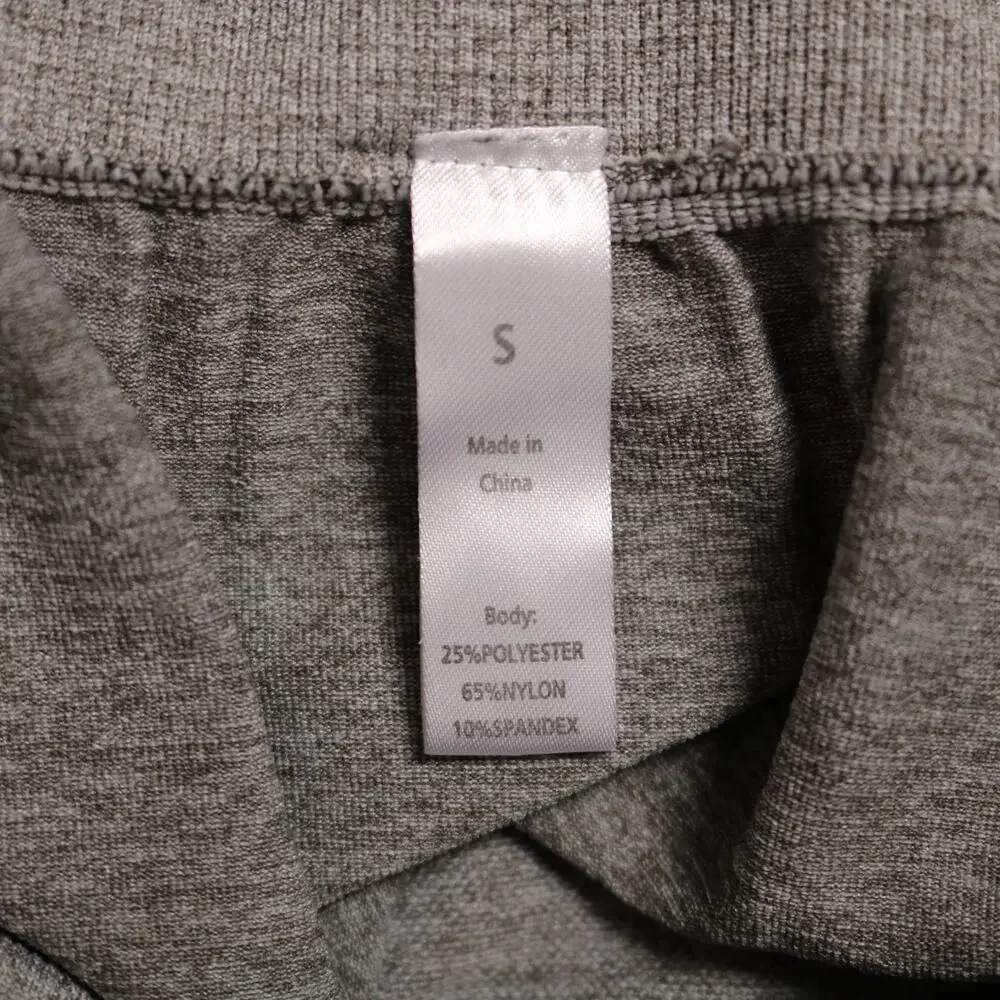 Gray Seamless Compression Contour Leggings High Waist Gym Athleisure Size S